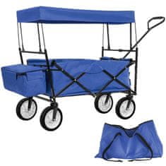 tectake Zahradní přepravní vozík skládací se stříškou vč. tašky