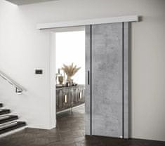 Veneti Posuvné dveře s černými úchyty SALOME 9 - beton / bílé